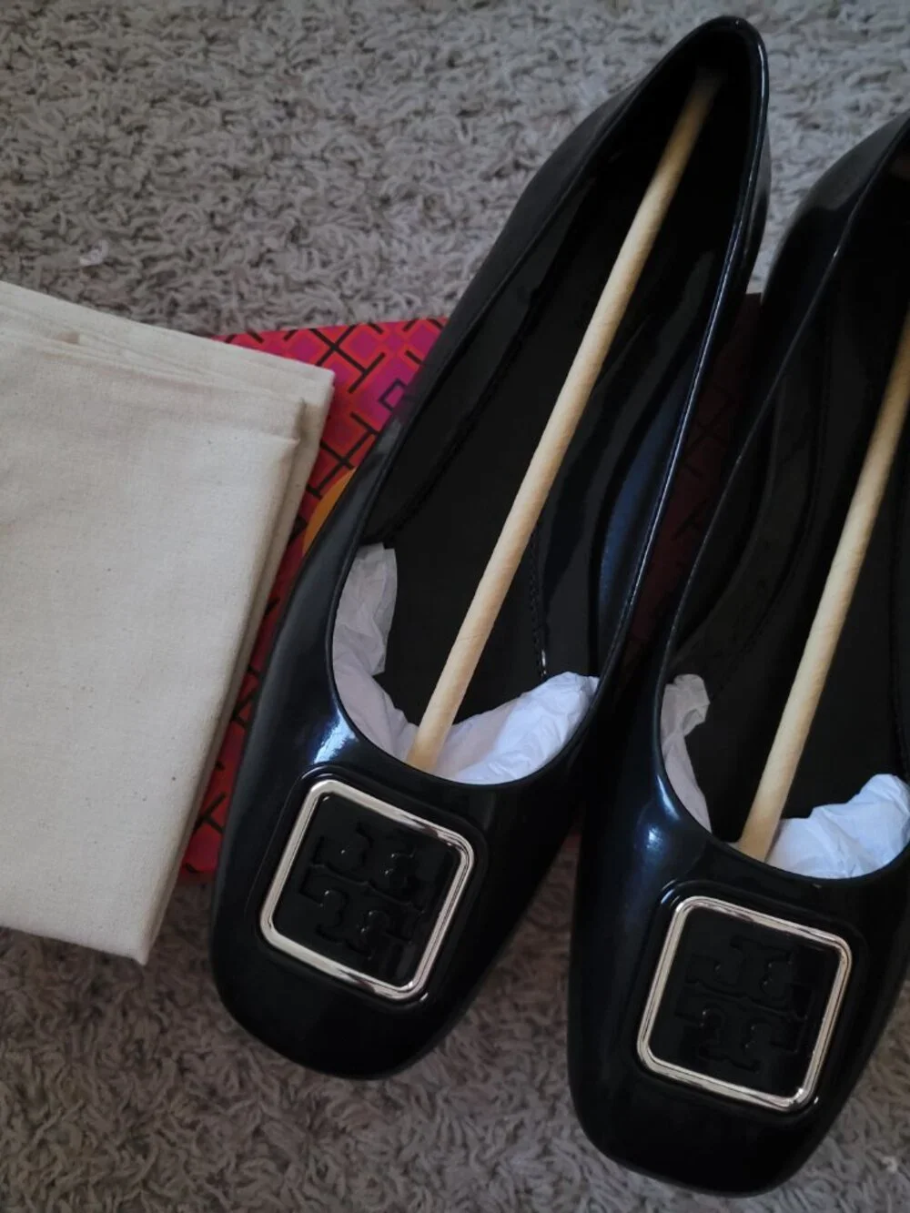 NIB Tory Burch Georgia Ballet Patent Leather - 8.5